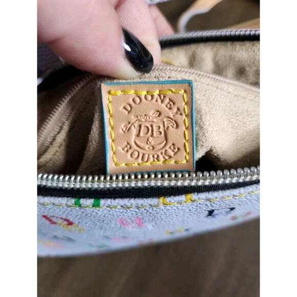 Dooney & Bourke Vintage Y2k Baby Blue Rainbow DB Monogram Small Crossbody Bag - Picture 9 of 12